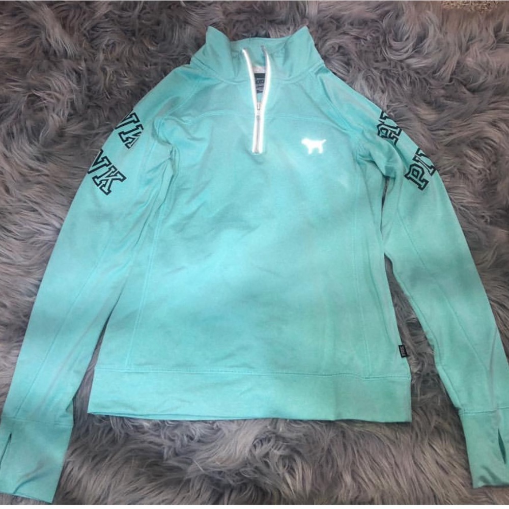 pink quarter zip up